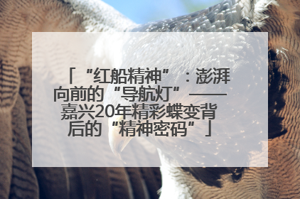 “红船精神”：澎湃向前的“导航灯”——嘉兴20年精彩蝶变背后的“精神密码”