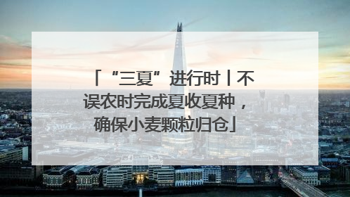 “三夏”进行时丨不误农时完成夏收夏种，确保小麦颗粒归仓