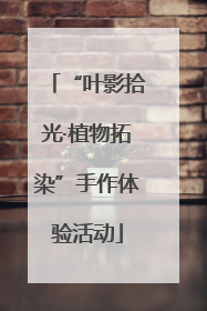“叶影拾光·植物拓染”手作体验活动