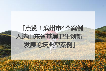 点赞！滨州市4个案例入选山东省基层卫生创新发展论坛典型案例