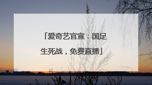 爱奇艺官宣：国足生死战，免费直播