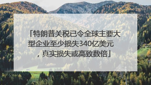 特朗普关税已令全球主要大型企业至少损失340亿美元，真实损失或高致数倍