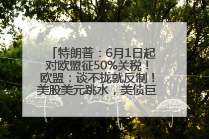 特朗普：6月1日起对欧盟征50%关税！欧盟：谈不拢就反制！美股美元跳水，美债巨震，黄金大涨！多名美高官、议员被指“精准”买卖股票