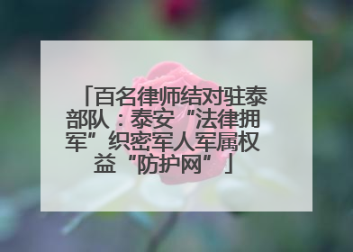 百名律师结对驻泰部队：泰安“法律拥军”织密军人军属权益“防护网”