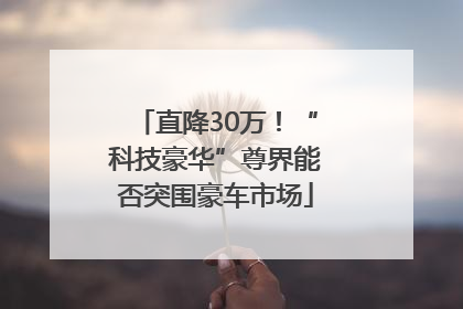 直降30万！“科技豪华”尊界能否突围豪车市场