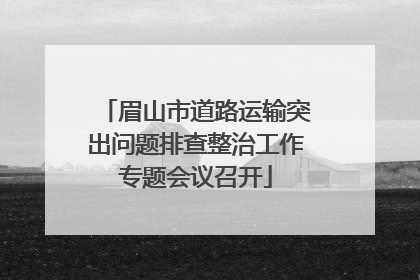 眉山市道路运输突出问题排查整治工作专题会议召开