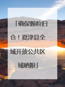 确保颗粒归仓！夏津县全域开放公共区域晒粮