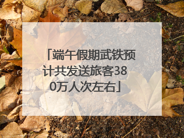 端午假期武铁预计共发送旅客380万人次左右