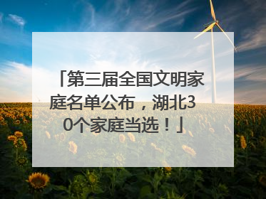 第三届全国文明家庭名单公布，湖北30个家庭当选！