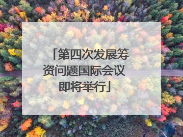 第四次发展筹资问题国际会议即将举行