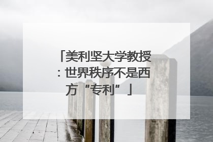 美利坚大学教授：世界秩序不是西方“专利”