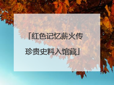 红色记忆薪火传 珍贵史料入馆藏