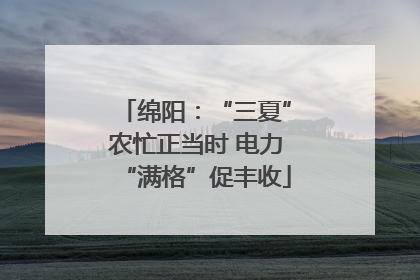 绵阳：“三夏”农忙正当时 电力“满格”促丰收