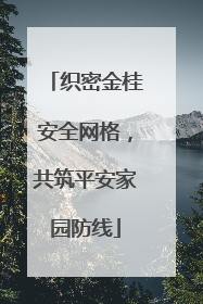 织密金桂安全网格，共筑平安家园防线