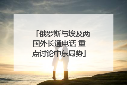 俄罗斯与埃及两国外长通电话 重点讨论中东局势