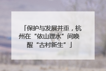 保护与发展并重，杭州在“依山理水”间唤醒“古村新生”