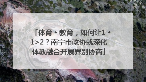 体育﹢教育，如何让1﹢1>2？南宁市政协就深化体教融合开展界别协商