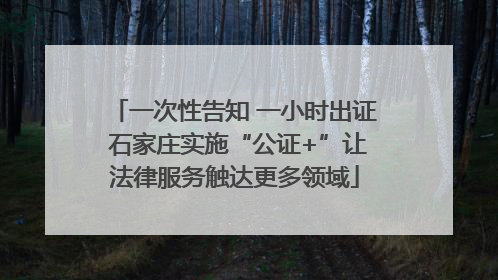 一次性告知 一小时出证 石家庄实施“公证+”让法律服务触达更多领域