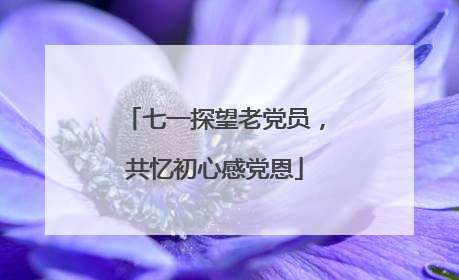 七一探望老党员，共忆初心感党恩