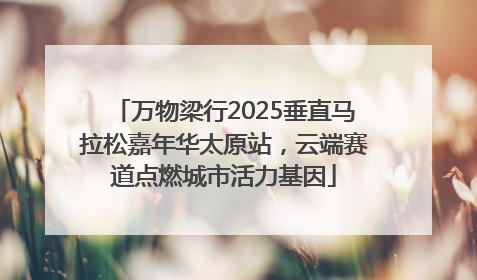 万物梁行2025垂直马拉松嘉年华太原站，云端赛道点燃城市活力基因