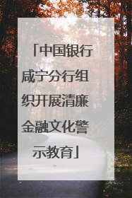 中国银行咸宁分行组织开展清廉金融文化警示教育