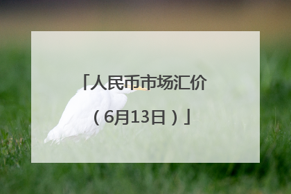 人民币市场汇价（6月13日）