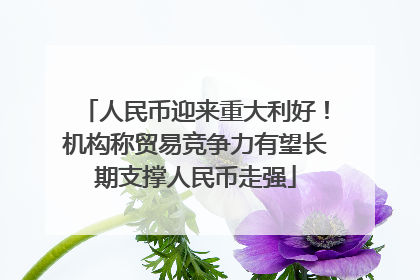 人民币迎来重大利好！机构称贸易竞争力有望长期支撑人民币走强