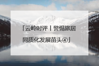 云岭时评丨警惕旅居同质化发展苗头④