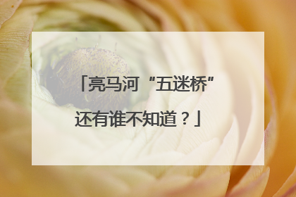 亮马河“五迷桥”还有谁不知道？
