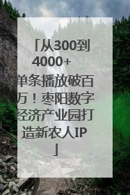 从300到4000+ 单条播放破百万！枣阳数字经济产业园打造新农人IP