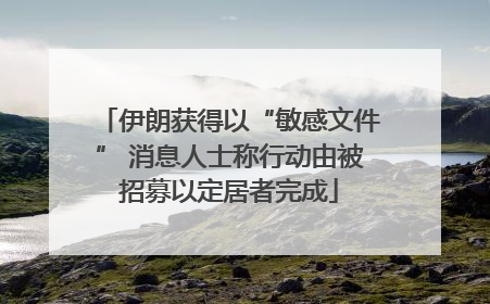 伊朗获得以“敏感文件” 消息人士称行动由被招募以定居者完成