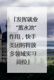 发挥就业“蓄水池”作用，快手美团将释放多领域实习岗位