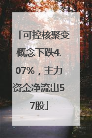 可控核聚变概念下跌4.07%，主力资金净流出57股