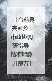 台前县夹河乡：市政协调研指导 精准把脉开良方