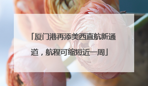 厦门港再添美西直航新通道，航程可缩短近一周
