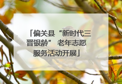 偏关县“新时代三晋银龄” 老年志愿服务活动开展