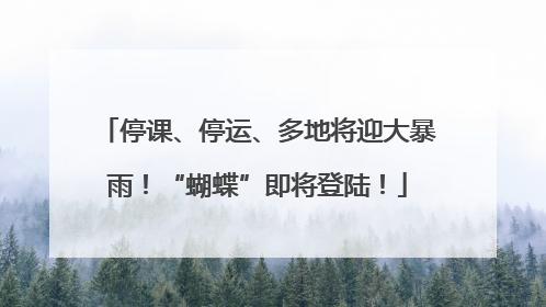 停课、停运、多地将迎大暴雨！“蝴蝶”即将登陆！