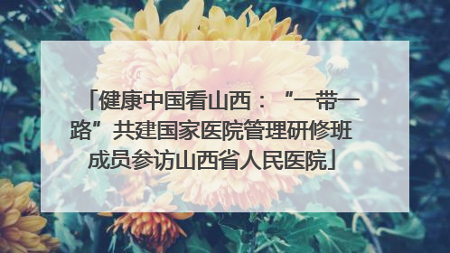 健康中国看山西：“一带一路”共建国家医院管理研修班成员参访山西省人民医院