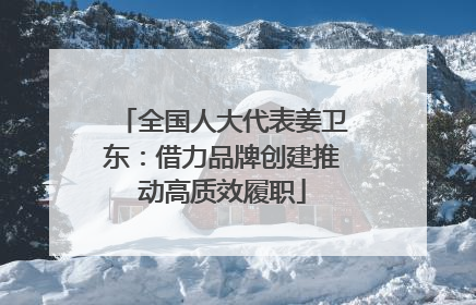 全国人大代表姜卫东：借力品牌创建推动高质效履职