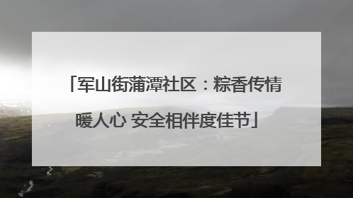 军山街蒲潭社区：粽香传情暖人心 安全相伴度佳节