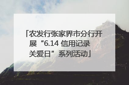 农发行张家界市分行开展“6.14 信用记录关爱日”系列活动