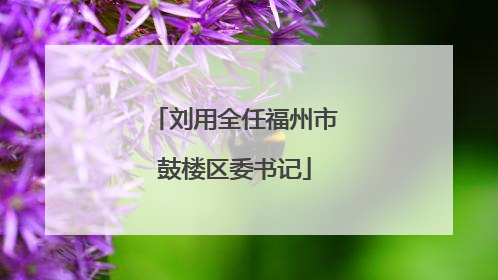 刘用全任福州市鼓楼区委书记