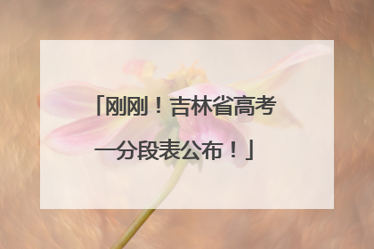 刚刚！吉林省高考一分段表公布！