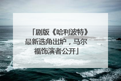 剧版《哈利波特》最新选角出炉，马尔福饰演者公开