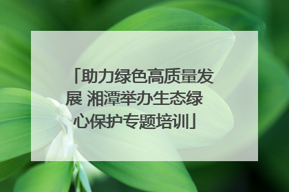 助力绿色高质量发展 湘潭举办生态绿心保护专题培训