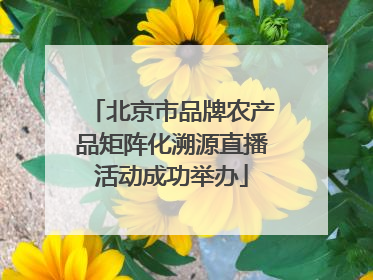 北京市品牌农产品矩阵化溯源直播活动成功举办