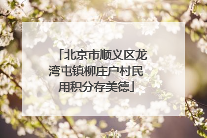 北京市顺义区龙湾屯镇柳庄户村民用积分存美德