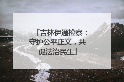 吉林伊通检察：守护公平正义，共促法治民生