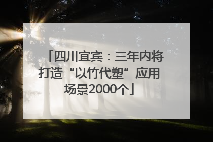 四川宜宾：三年内将打造“以竹代塑”应用场景2000个