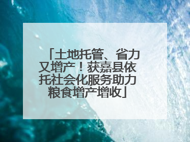 土地托管、省力又增产！获嘉县依托社会化服务助力粮食增产增收